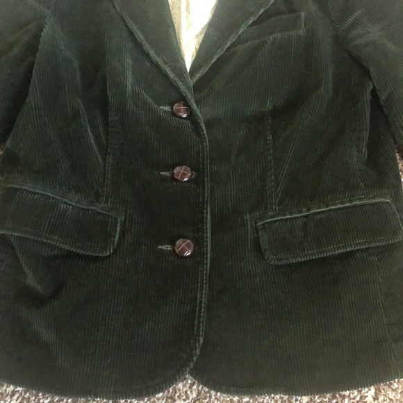 L.L Bean Green Corduroy Blazer Style Jacket 10 Reg - Picture 3 of 10